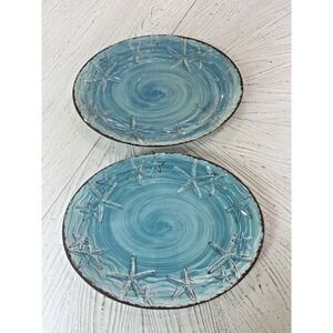 2 Indoor Outdoor Collection Melamine Serving Platters Nautical Starfish Beach